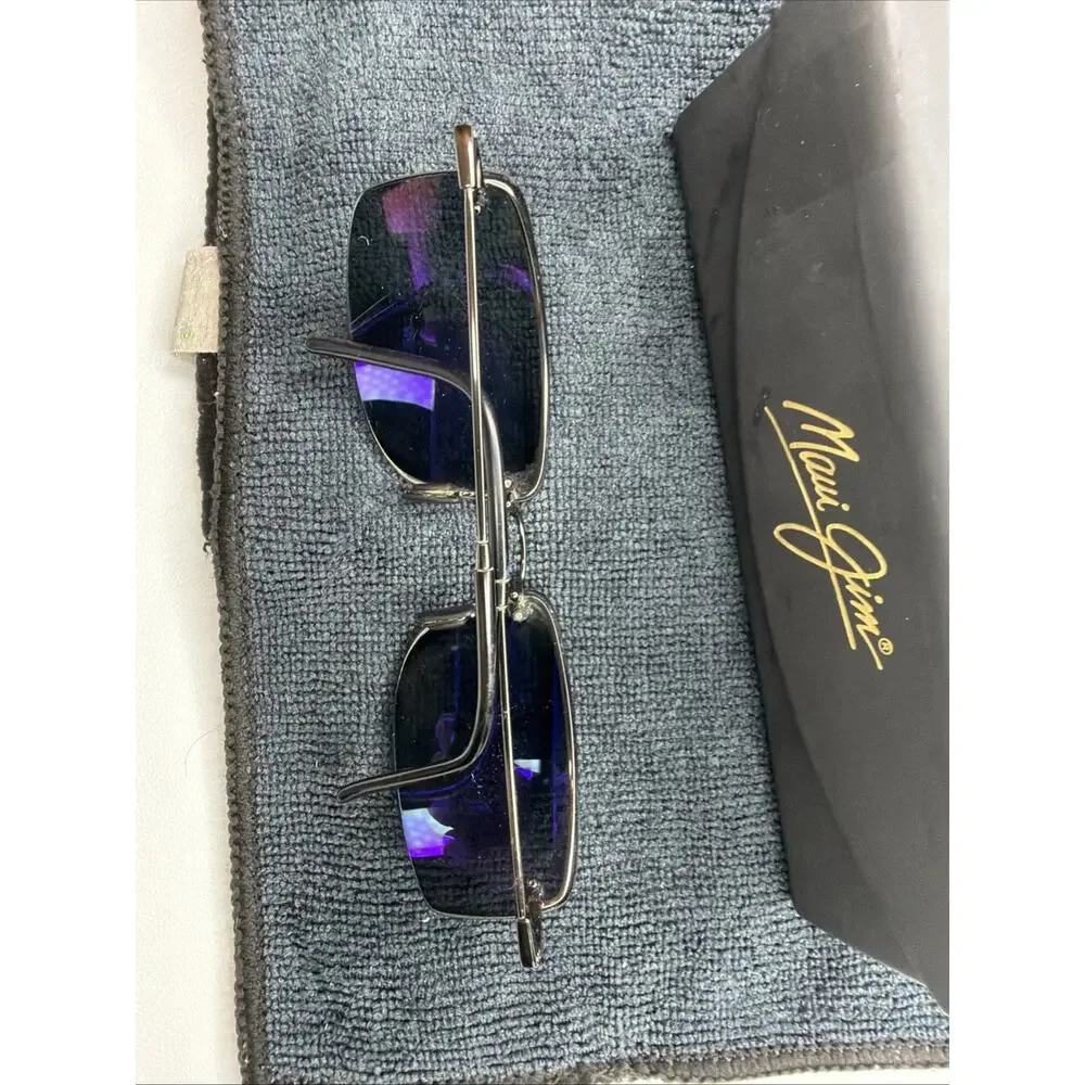 MAUI JIM Sunglasses MJ-352-02 Pali Black Flexon Polarized Half Rim Case Unisex